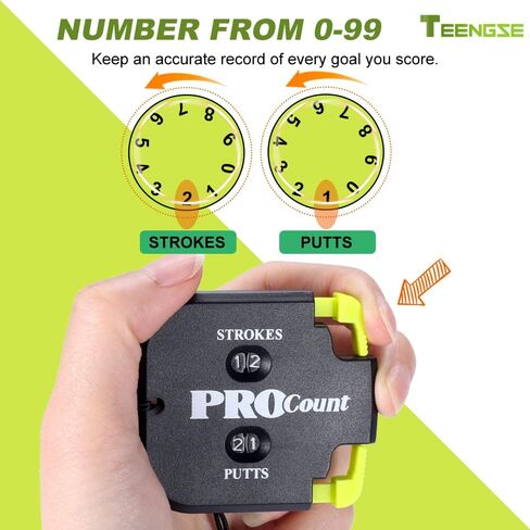 4PCS Golf Score Counter with Reset Tool and Key Chain, 2 Digit Shot Stroke Count Clicker, Counter Keyboard Up to 9 Score for Golf Game Scorekeeper, Women Men Golf Attachment Accessories in Kuwait