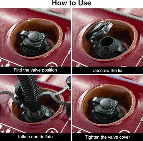 قطعتان من صمام القارب القابل للنفخ، غطاء بديل للقارب بسدادة هوائية حلزونية، ملحقات قوارب الكاياك، مانعة للتسرب (أسود) in Kuwait