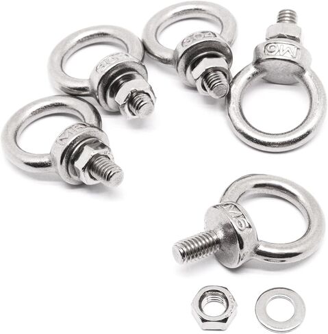 Eye Bolts with Nuts 14sets, M4 Stainless Steel Eye Bolt Eyebolt with Nut, Heavy Duty Stainless Eye Bolt Shoulder Lifting Eye Bolt Screw Thread with Lock Nuts Washers (14, M4) in Saudi Arabia