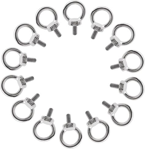 Eye Bolts with Nuts 14sets, M4 Stainless Steel Eye Bolt Eyebolt with Nut, Heavy Duty Stainless Eye Bolt Shoulder Lifting Eye Bolt Screw Thread with Lock Nuts Washers (14, M4) in Saudi Arabia