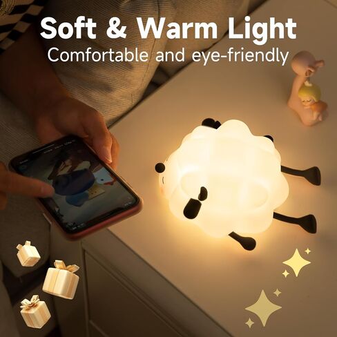 Cute Panda Night Light, LED Squishy Novelty Animal Night Lamp, Food Grade Silicone 3 Level Dimmable Breastfeeding Nursery Nightlight for Room Decor, Cute Gifts Stuff for Boys Girls Baby Children in Kuwait