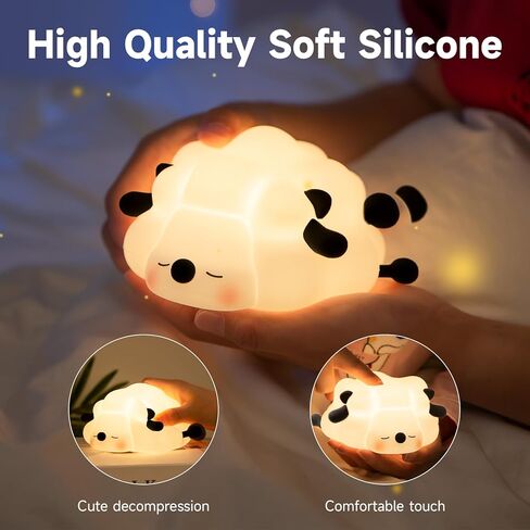 Cute Panda Night Light, LED Squishy Novelty Animal Night Lamp, Food Grade Silicone 3 Level Dimmable Breastfeeding Nursery Nightlight for Room Decor, Cute Gifts Stuff for Boys Girls Baby Children in Kuwait