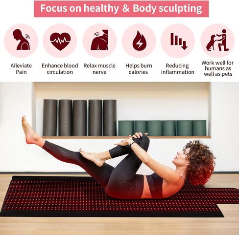 Red Light Therapy Mat for Body - Infrared Light Therapy Device with Red Light 660nm and Infrared Light 850nm. Near Infrared Light Therapy Pad for Shoulder Waist Back Muscle Pain Relief in Saudi Arabia