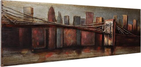 Empire Art Direct "Bridge to the City 1" Mixed Media Hand Painted Iron Wall Sculpture by Primo in Saudi Arabia