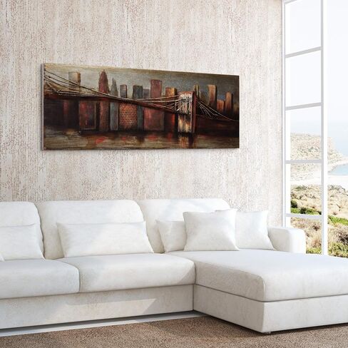 Empire Art Direct "Bridge to the City 1" Mixed Media Hand Painted Iron Wall Sculpture by Primo in Saudi Arabia