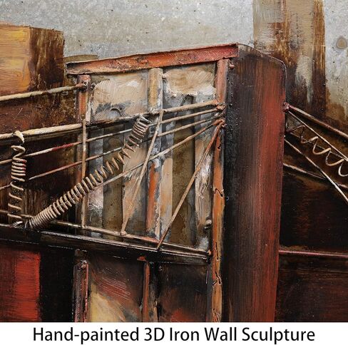 Empire Art Direct "Bridge to the City 1" Mixed Media Hand Painted Iron Wall Sculpture by Primo in Saudi Arabia