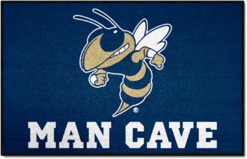 FANMATS 23995 NCAA - سجادة Georgia Tech Yellow Jackets Man Cave Starter Mat - 19 بوصة. × 30 بوصة. | سجادة وسجادة لديكور المنزل لمحبي الرياضة - أزرق داكن، شعار Buzz in Saudi Arabia