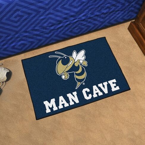 FANMATS 23995 NCAA - سجادة Georgia Tech Yellow Jackets Man Cave Starter Mat - 19 بوصة. × 30 بوصة. | سجادة وسجادة لديكور المنزل لمحبي الرياضة - أزرق داكن، شعار Buzz in Saudi Arabia