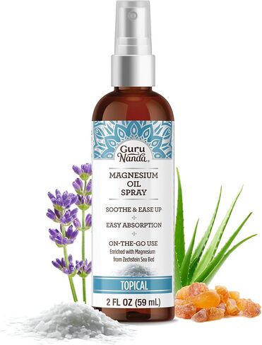 بخاخ زيت المغنيسيوم من جوروناندا (2 أونصة سائلة)، بخاخ مغنيسيوم موضعي مع الزيوت العطرية الطبيعية والصبار، يساعد على تخفيف ألم العضلات والاسترخاء، ولم يتم الإساءة إلى الحيوانات لتصنيعه in Kuwait