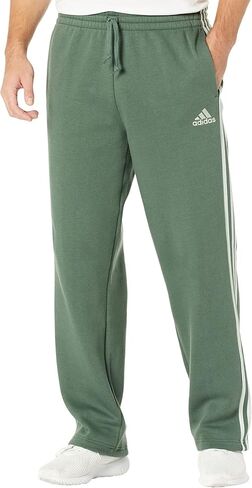 adidas Essentials 3-Stripes Fleece Open Hem Pants Green Oxide/Linen Green SM 30 in Saudi Arabia