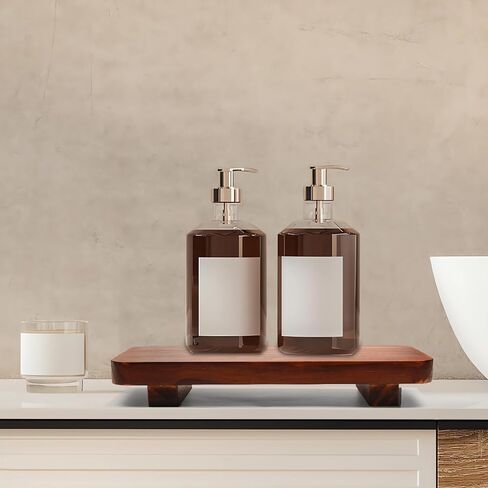 Wood Risers for Decor Display, Bathroom Counter Sink Decor, Dish Soap Tray Wood Tray for Kitchen Counter, Small Wooden Soap Stand, Wood Soap Pedestal, Soap Dispenser Stand Modern Farmhouse (Retro Color) in Saudi Arabia
