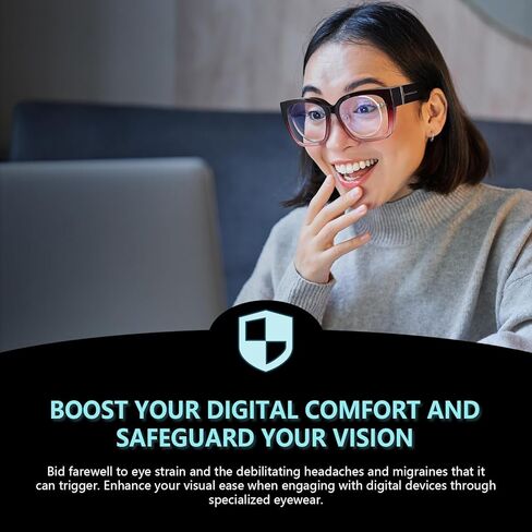 Xfeel Anti Blue Light Glasses Over Prescription Glasses Fit Over Blue Filter Glasses for Computer/Gaming/TV/Phone/Reading in Saudi Arabia