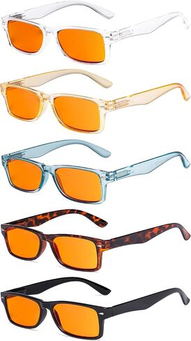 Eyekepper 5-Pack Patterned Reading Glasses Spring Hinges Rectangular Reader Eyeglasses for Women Reading in Saudi Arabia