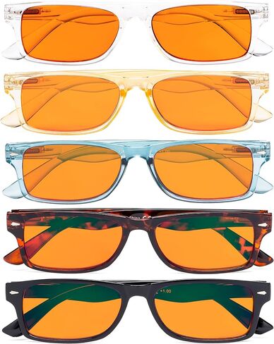 Eyekepper 5-Pack Patterned Reading Glasses Spring Hinges Rectangular Reader Eyeglasses for Women Reading in Saudi Arabia