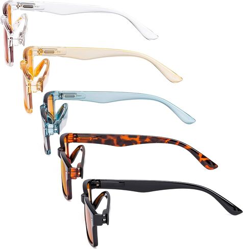 Eyekepper 5-Pack Patterned Reading Glasses Spring Hinges Rectangular Reader Eyeglasses for Women Reading in Saudi Arabia