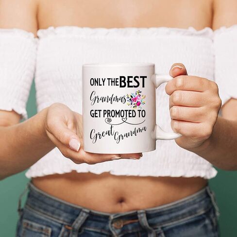 Funny Cpffee Mug, Only The Best Grandmas Get Promoted To Great Grandma Cup, Best Grandma Gift Mugs, Mother's Day, Thanksgiving Day, Christmas Gifts,Birthday gift ，11 oz Novelty Mug in Saudi Arabia