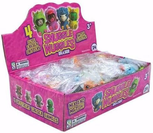 Raymond Geddes Snuggle Wuggle Erasers (24 Assorted Colors Per Pack) - Cute Animal Critter Erasers with Stretchable, Changeable Costumes in Saudi Arabia