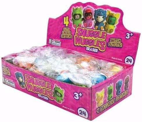 Raymond Geddes Snuggle Wuggle Erasers (24 Assorted Colors Per Pack) - Cute Animal Critter Erasers with Stretchable, Changeable Costumes in Saudi Arabia