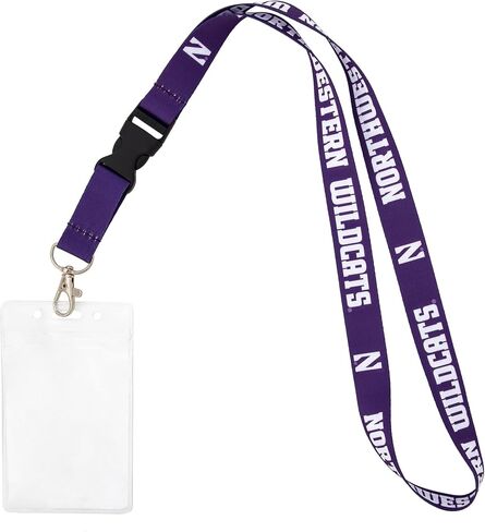 Desert Cactus Northwestern University Lanyard Wildcats Car Keys College ID Badge Holder Keychain Detachable Breakaway Snap Buckle (w/Pouch Purple) in Saudi Arabia