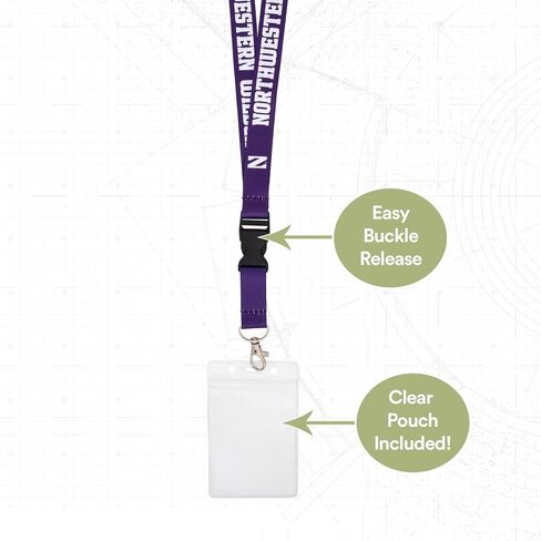 Desert Cactus Northwestern University Lanyard Wildcats Car Keys College ID Badge Holder Keychain Detachable Breakaway Snap Buckle (w/Pouch Purple) in Saudi Arabia