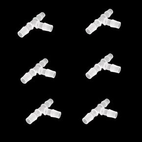 Plastic 1/2" ID Hose Barb Fittings, Equal Barbed Tee Pipe Connectors 3 Way Joint Splicer Mender Union Adapter for Boat Aquarium, 6Pcs