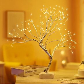 Tabletop Bonsai Tree Branch Light, 72/108 LED Wire String Lights with Touch Switch, USB/Battery Operated Artificial Tree Lamp for Bedroom, Desktop, Night Light, Gifts for Mom, Friends (108 LEDs)