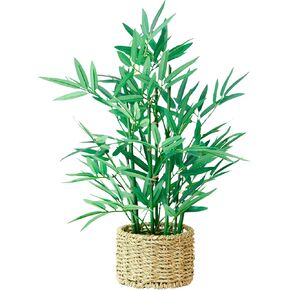 365 Blooming Decor 18 Inch Faux Bamboo Plant in Handmade Seagrass Pot - Luxury Artificial Bamboo Tree for Home, Office, Kitchen, Counter Top, Indoor Decor, Money Tree, Lucky Bamboo Tree