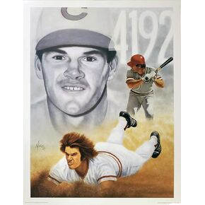 Legends Gallery Cincinnati Reds Pete Rose - Charlie Hustle Poster Collage - Valentines Day, Birthday, Fathers Day, Or Christmas Gifts For Men, Dad, And Husband