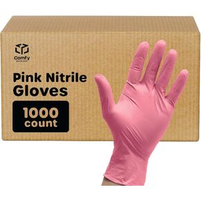 [100 Count] Pink Nitrile Disposable Gloves - | Latex Free and Rubber Free | Non-Sterile Powder Free Gloves