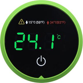 Fish Tank Digital Thermometer Digital Aquarium Thermometer LED Display Stick-on Fish Tank Thermometer Default HI/LO Alarm Cordless Tank Temperature Sensor with LED Touch Screen (Rectangular 2)