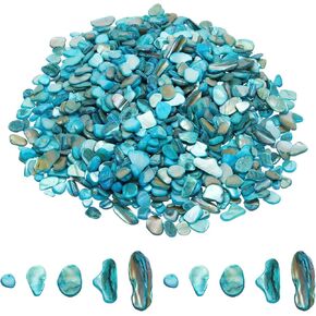 MECCANIXITY 500g Crushed Shells Irregular Natural Mosaic Sea Shell Fragments for Home Decoration Art Crafts DIY Projects Sky Blue