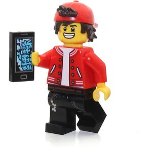 LEGO Hidden Side Minifigure - Jack Davids (Red Jacket, Backwards Cap and Dual Faces) with Ghost Smartphone 70437