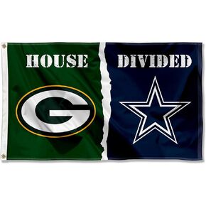 WinCraft Packers and Cowboys House Divided Flag Rivalry Banner
