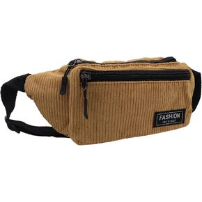 Corduroy Fanny Pack for Women Waist Bag Travel Crossbody Belt Bags Small Bum Purse Hiking Daypack for Running Workout
