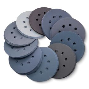 100 Pcs 5 Inch Wet Dry Sanding Discs Hook and Loop, 8 Holes 400 600 800 1000 1200 1500 2000 2500 3000 5000 Grit Silion Carbide Orbital Sander Sandpaper Assortment