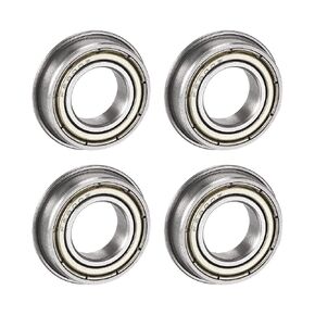 uxcell F6800-ZZ Flange Ball Bearing 10x19x5mm Double Metal Shielded (GCr15) Chrome Steel Bearings 4pcs