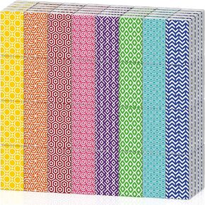 160 Counts Pocket Sized Facial Tissues Travel Tissues 3 Ply Small Portable White Facial Tissue with Geometric Print Designed Package
