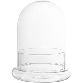Yardwe Glass Dome with Base Glass Bell Dome Jar with Base Plant Terrarium Cover Decorative Display Case Glass Dome