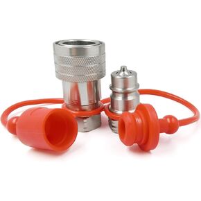 1/2" NPT Thread ISO 7241-A Hydraulic Quick Connect Couplings with Dust Caps Compatible Parker 6600 Series