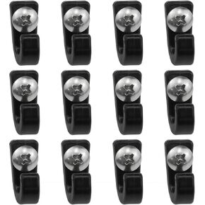 Lovelysp Kayak J Hooks Black Nylon Lashing Hook with mounting Screws Kayak Elastic Hook Paddle Board Rowing Boating Accessory-12pcs