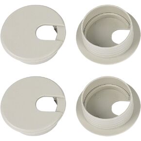 uxcell Office Computer Desk Grommet, Plastic Desk Cord Cable Hole Cover Grommets - 1.4 Inch/35mm Dia, 4 Packs, Gray