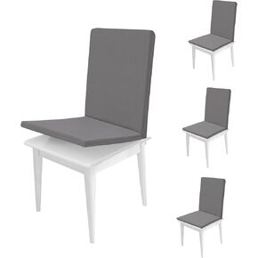 Easy-Going Stretch Dining Chair Cover with Removable Soft Foam Seat Cushion, Non-Slip Dining Room Chair Cover, Machine Washable (2 Pack, Light Gray)