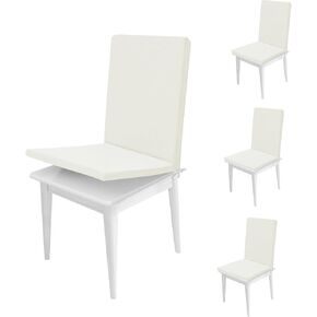 Easy-Going Stretch Dining Chair Cover with Removable Soft Foam Seat Cushion, Non-Slip Dining Room Chair Cover, Machine Washable (2 Pack, Light Gray)
