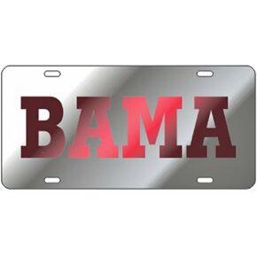Alabama Crimson Tide Mirror"BAMA" Laser Cut License Plate