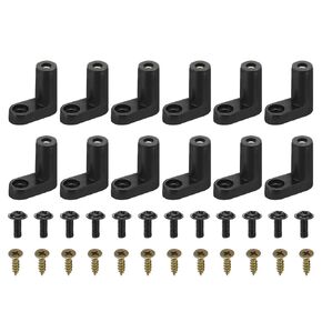 PATIKIL 20mm L Type PCB Spacer Kit, 2.5mm Hole 24Pack PCB Insulated Board Motherboard Standoffs Plastic Foot Spacer with Mounting Self Tapping Screws, Black