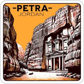 Petra Jordan Sticker Weatherproof Vintage Decal Vinyl Small Waterproof for Water Bottle Mug Passport Book Scrapbook Notebook Laptop Tumbler Skateboard Computer Phone Size 4" Funny Gift ID44990