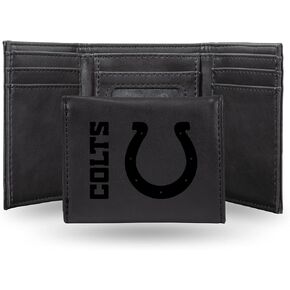 Rico Industries NFL Indianapolis Colts Laser Engraved Black Tri-Fold Wallet - Men's Accessory