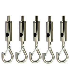 Portable Hook & Eye Turnbuckle Tension for 1/16-3/32 Galvanized /304/316 Stainless Steel Cable Guide Wire Rope Light Hanging Suspension Accessories Pack-5