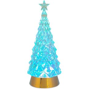 Christmas by Roman Inc, Acrylic Collection, wirl Tree with Star LED Light Up, 11"