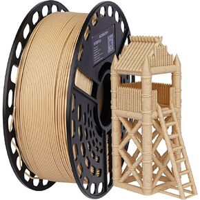 Wood PLA 3D Printer Filament, 1.75mm Diameter, 1kg Spool, Black, Dimensional Accuracy +/- 0.03mm